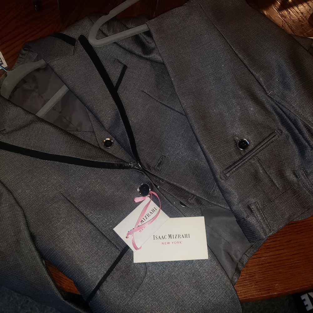 Isaac Mizrahi Charcoal Jacket with Black Accents